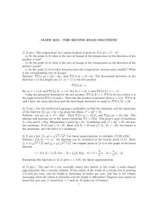 MATH 2210 - THE SECOND EXAM SOLUTIONS − y
