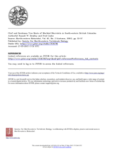 Clief and Deciduous Tree Nests of Marbled Murrelets in Southwestern... Author(s): Russell W. Bradley and Fred Cooke