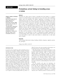 Protandrous arrival timing to breeding areas: a review