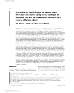 Predation on seabird eggs by Keen’s mice Peromyscus keeni