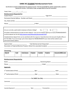 SABSC BC STUDENT Reimbursement Form