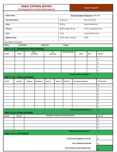 SABSC EXPENSE REPORT  Form Required for all Travel Related Expenses