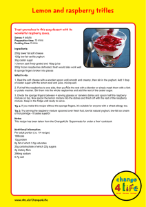 Lemon and raspberry trifles wonderful raspberry sauce. Serves: