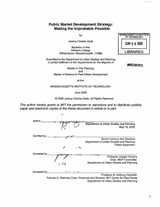 JUN 0 8 2009 LIBRARIES Public Market Development Strategy: Making the Improbable Possible