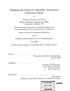 Modeling  and  Control  of  a ... Underwater  Vehicle William  Duncan  Lewis  Booth