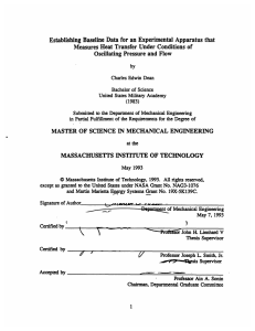 Establishing  Baseline  Data  for an  Experimental ... Under Conditions  of Oscillating  Pressure  and  Flow