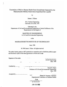 Uncertainty  of Risk to Human Health  from ... Massachusetts  Military  Reservation  Superfund  Site Landfill