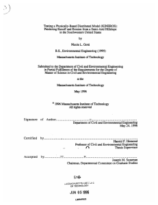 Testing a Physically-Based  Distributed  Model (KINEROS):