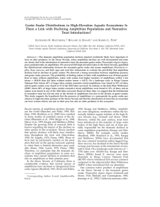 Garter Snake Distributions in High-Elevation Aquatic Ecosystems: Is