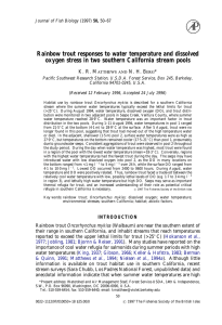 Rainbow trout responses to water temperature and dissolved