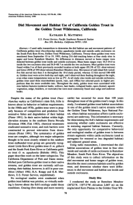 Diel Movement and Habitat Use of California Golden Trout in