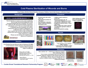 Cold Plasma Sterilization of Wounds and Burns