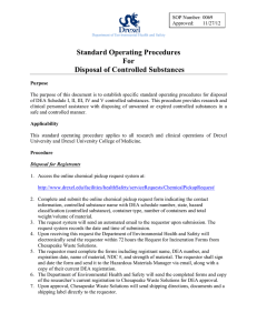 Standard Operating Procedures For Disposal of Controlled Substances