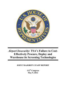 Airport Insecurity Effectively Procure, Deploy and Warehouse its Screening Technologies