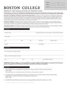 request for cancellation of perkins loan sent ltr ________________________