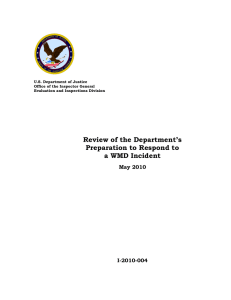 Review of the Department’s Preparation to Respond to a WMD Incident