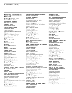 University Administrators Fall 2000 Administration &amp; Faculty