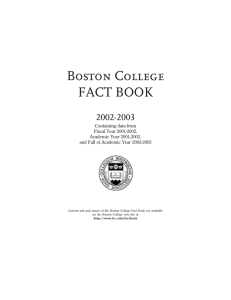 Boston College FACT BOOK 2002-2003