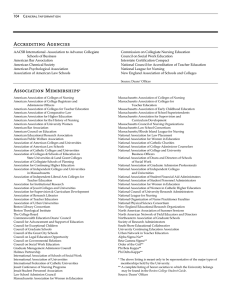 Accrediting Agencies 104    General Information