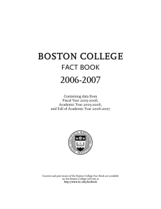 BOSTON COLLEGE 2006-2007 FACT BOOK