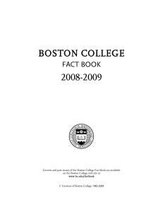 BOSTON COLLEGE 2008-2009 FACT BOOK