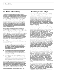 A Brief History of Boston College The Mission of Boston College 6