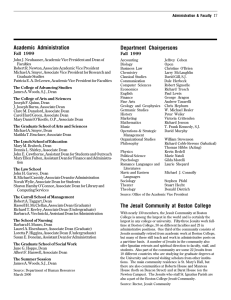 Department Chairpersons Academic Administration Fall 1999