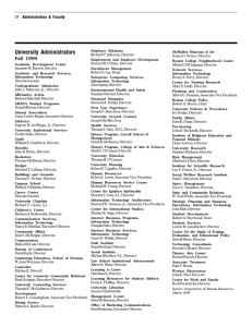University Administrators Fall 1999 Administration &amp; Faculty