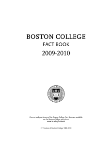 BOSTON COLLEGE 2009-2010 FACT BOOK