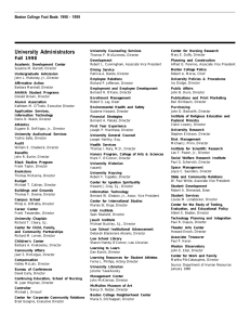 University Administrators Fall 1998 Boston College Fact Book: 1998 - 1999