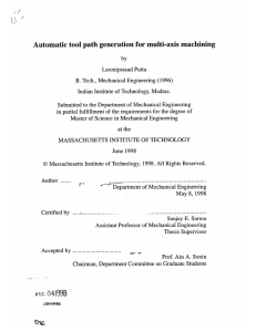 Automatic tool path generation for multi-axis machining