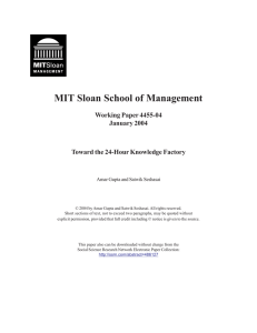 MIT Sloan School of Management Working Paper 4455-04 January 2004