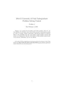 2014-15 University of Utah Undergraduate Problem Solving Contest Problem 4