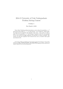 2014-15 University of Utah Undergraduate Problem Solving Contest Problem 5