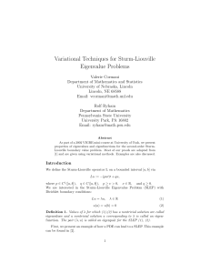 Variational Techniques for Sturm-Liouville Eigenvalue Problems