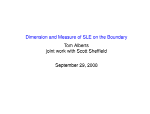 Dimension and Measure of SLE on the Boundary Tom Alberts