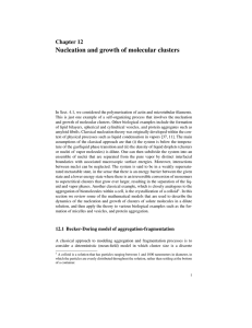 Nucleation and growth of molecular clusters Chapter 12