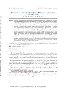 Metastability in a Stochastic Neural Network Modeled as a Velocity... Markov Process Paul C. Bressloﬀ Jay M. Newby