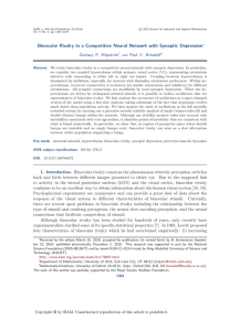 Binocular Rivalry in a Competitive Neural Network with Synaptic Depression