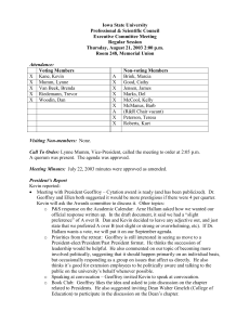 Iowa State University Professional &amp; Scientific Council Executive Committee Meeting Regular Session