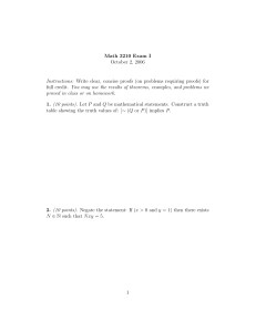 Math 3210 Exam I October 2, 2006