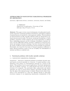 APPROACHES TO NONCONVEX VARIATIONAL PROBLEMS OF MECHANICS