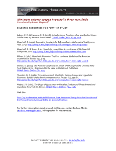 Minimum volume cusped hyperbolic three-manifolds  Co-authored by Robert Meyerhoff
