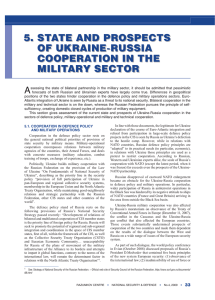 5.  STATE AND PROSPECTS OF UKRAINE-RUSSIA COOPERATION IN THE MILITARY SECTOR