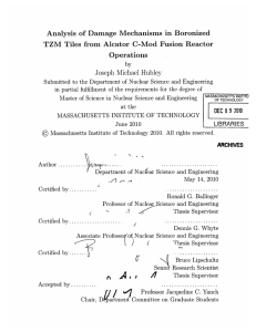 Analysis  of  Damage  Mechanisms  in ... TZM  Tiles  from  Alcator  C-Mod ... Operations