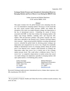 September, 2010 Exchange Market Pressure and Absorption by International Reserves: