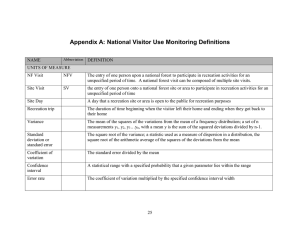 Appendix A: National Visitor Use Monitoring Definitions