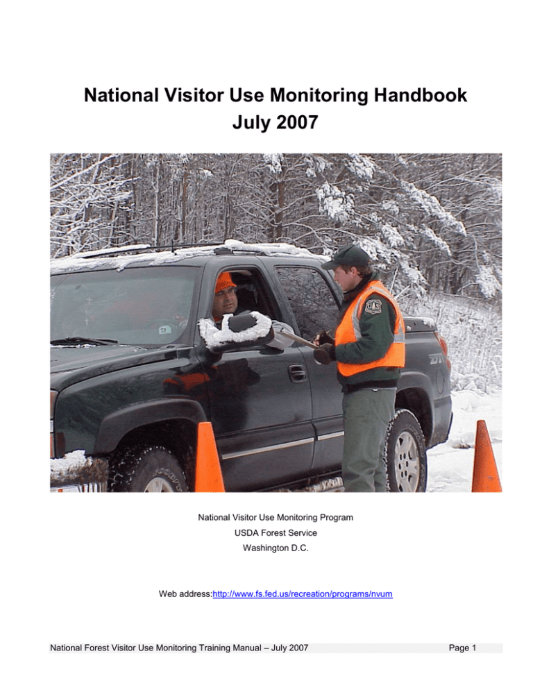 National Visitor Use Monitoring Handbook July 2007