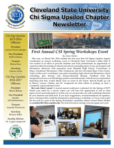 First Annual CSI Spring Workshops Event Chi Sig Upsilon 2015-2016 Officers