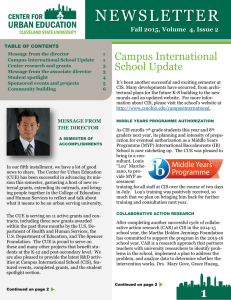 NEWSLETTER Campus International School Update Fall 2015, Volume  4, Issue 2